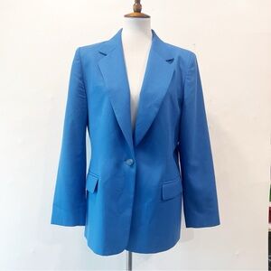 Vintage Pendleton Blazer Jacket Size 10 Turquoise Notch Collar Virgin Wool